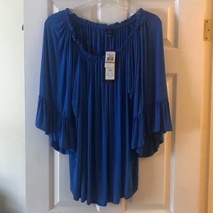 Blue Off The Shoulder Top - 3X